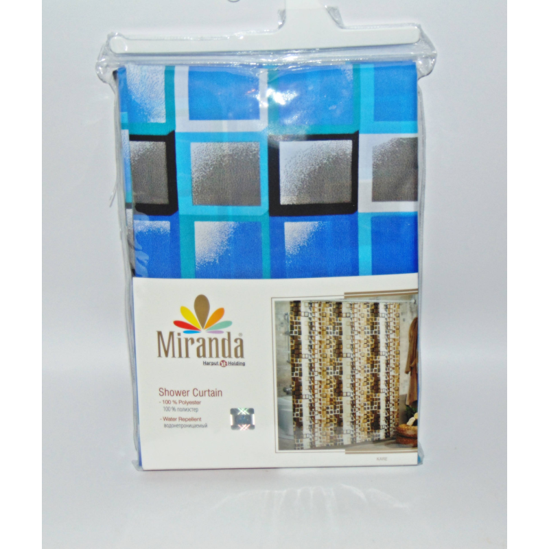 Штора для ванної кімнати MIRANDA Kare blue Штора для ванної кімнати MIRANDA Kare blue