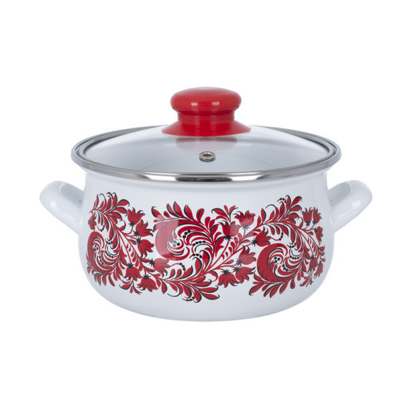 Каструля емальована INFINITY Red flowers (3.3 л) 20 см Каструля емальована INFINITY Red flowers (3.3 л) 20 см