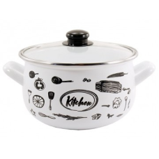 Каструля емальована 2,3л Interos Kitchen WHITE  (704)