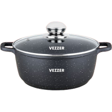 Каструля Vezzer з кришкою 3.5 л Чорна (VZ8039)